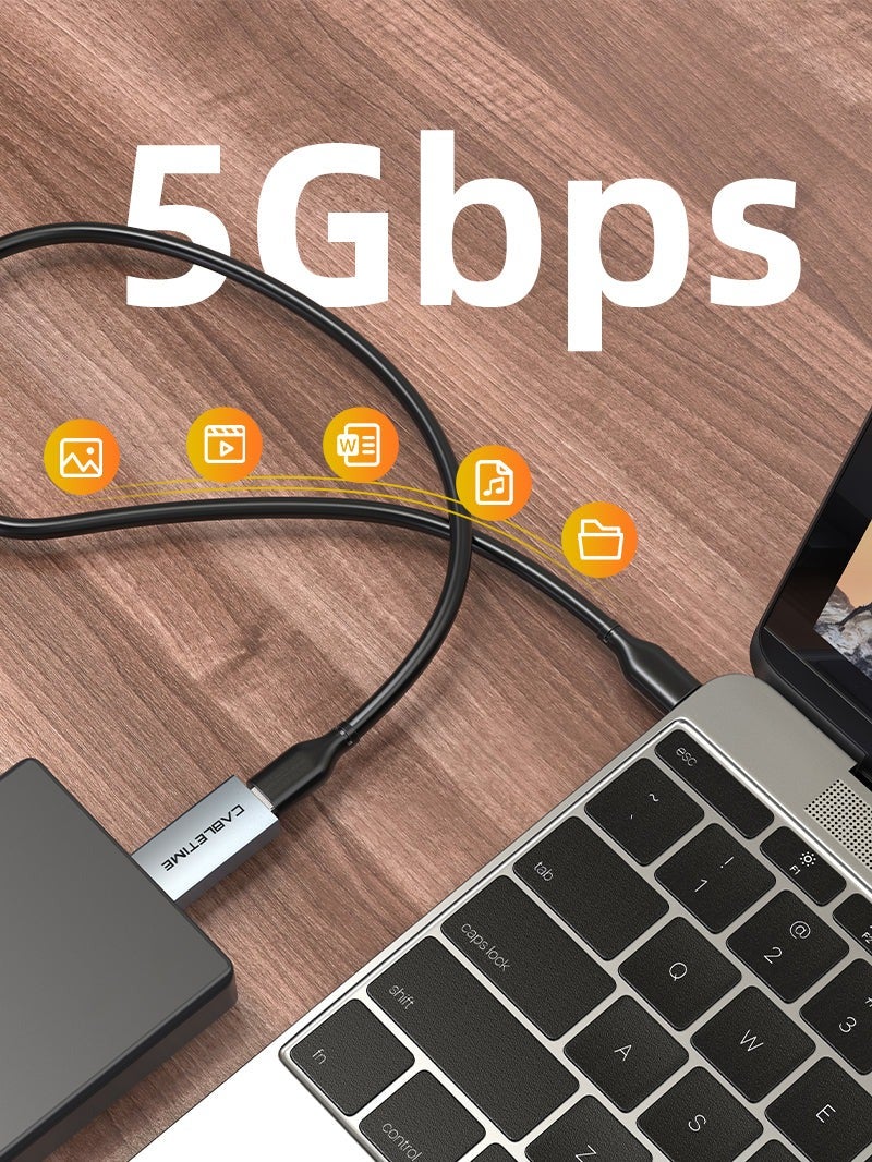 كابل تايم محول USB 3.0 ذكر إلى USB-C أنثى OTG - Image 4
